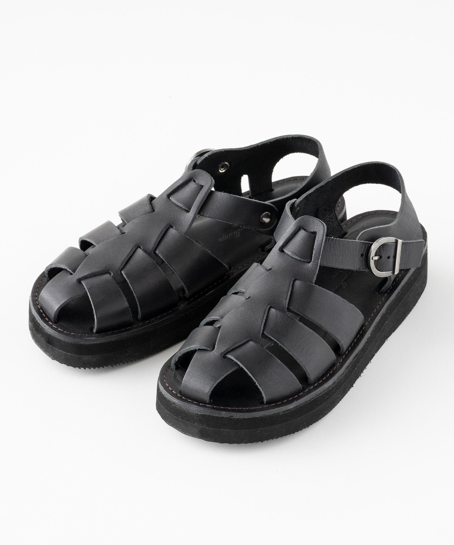 Organic handloom GURKHA PLATFORM 25cm　黒 Sandal - Women ｜Organic handloom